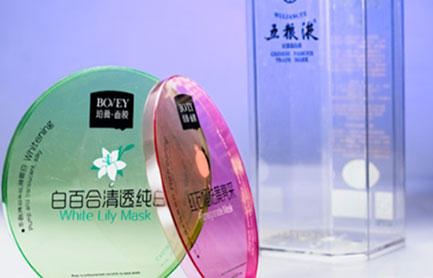 Acrylic, PET wine bottle, facial mask transparent packaging box